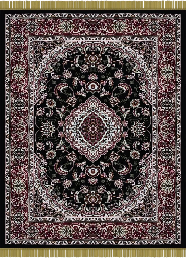 The Garnet Medallion, near-black, ivory and rose